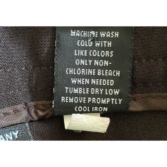 NY&C Womens Dark Brown Cuffed Straight Leg Dress Pants Career Size 10 Inseam 25" - Picture 4 of 4